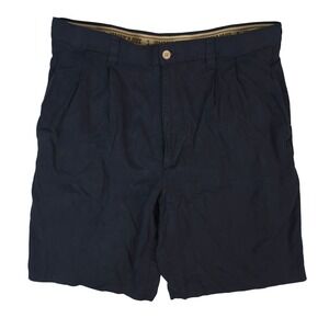 Jamaica Jaxx Shorts Mens 34x9 Black 100% Silk Pleated Herringbone Island Resort